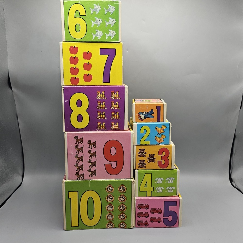 Mickey Mouse & Friends Stacking Cardboard Blocks 1-10 Firemen Alphabet Counting